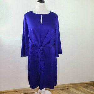 Long Tall Sally  Tie Front Dress Royal Blue Plus Size 18
